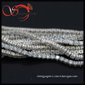 Silver claw chain with 1.75 mm cz gemstone for jewelry DIY